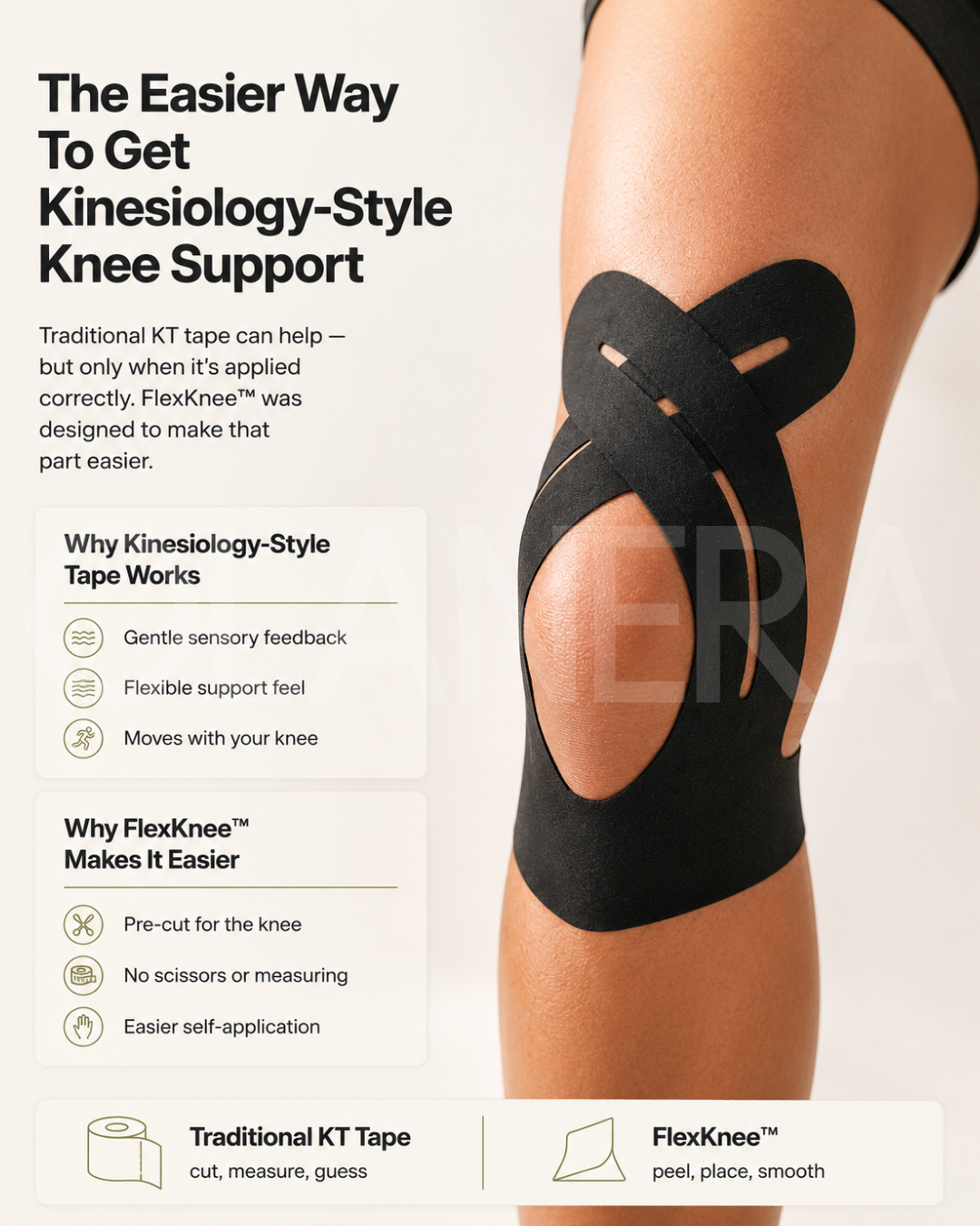 FlexKnee™ Pre-Cut Knee Support Tape