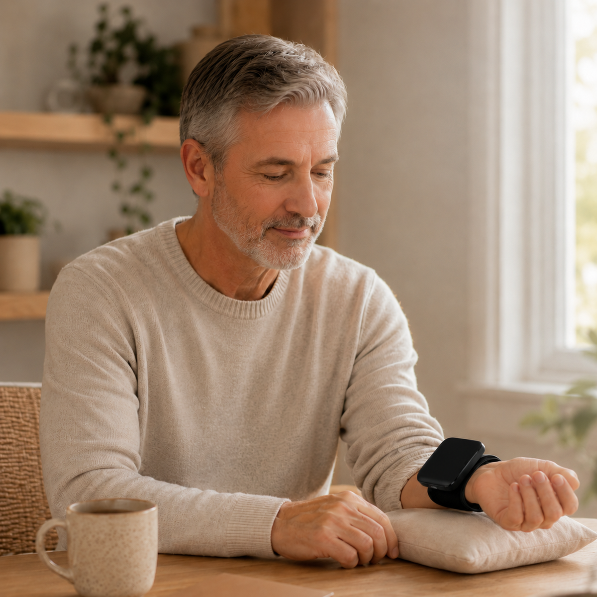 Blood pressure monitor in use